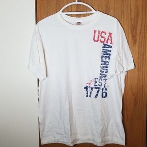USA Mens White T-Shirt | Fruit of the Loom